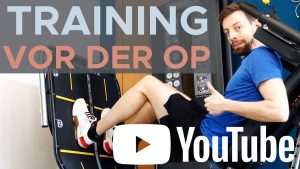 Thumbnail Video Training vor Kreuzband-OP mit Therapeut beim Beintraining