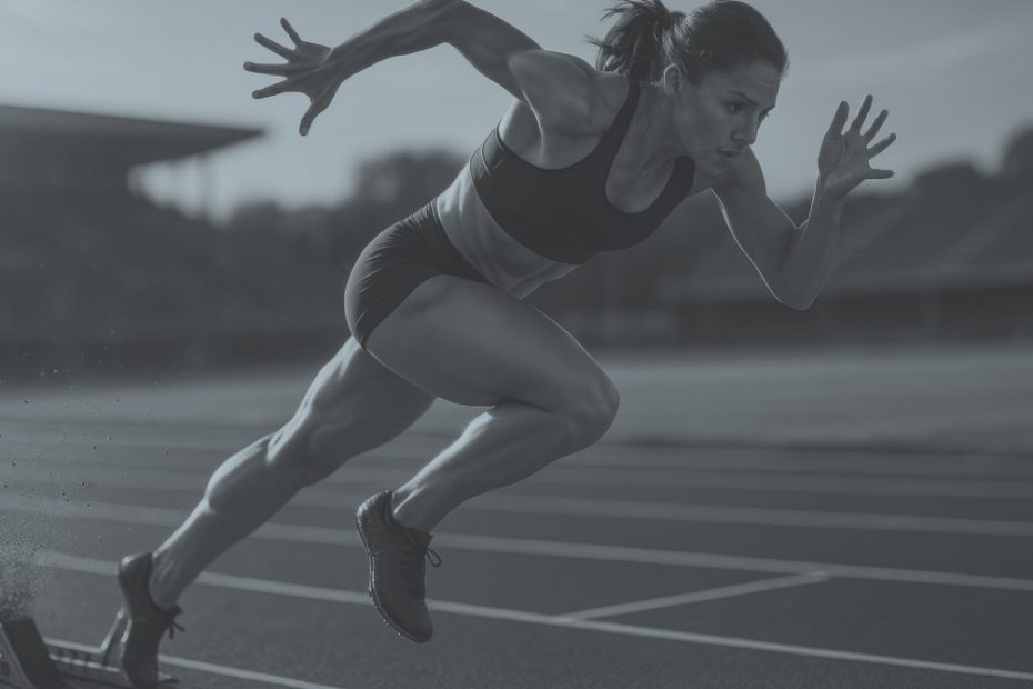 Läuferin mit starken und flexiblen Hamstrings